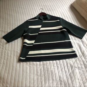 Green striped blouse
